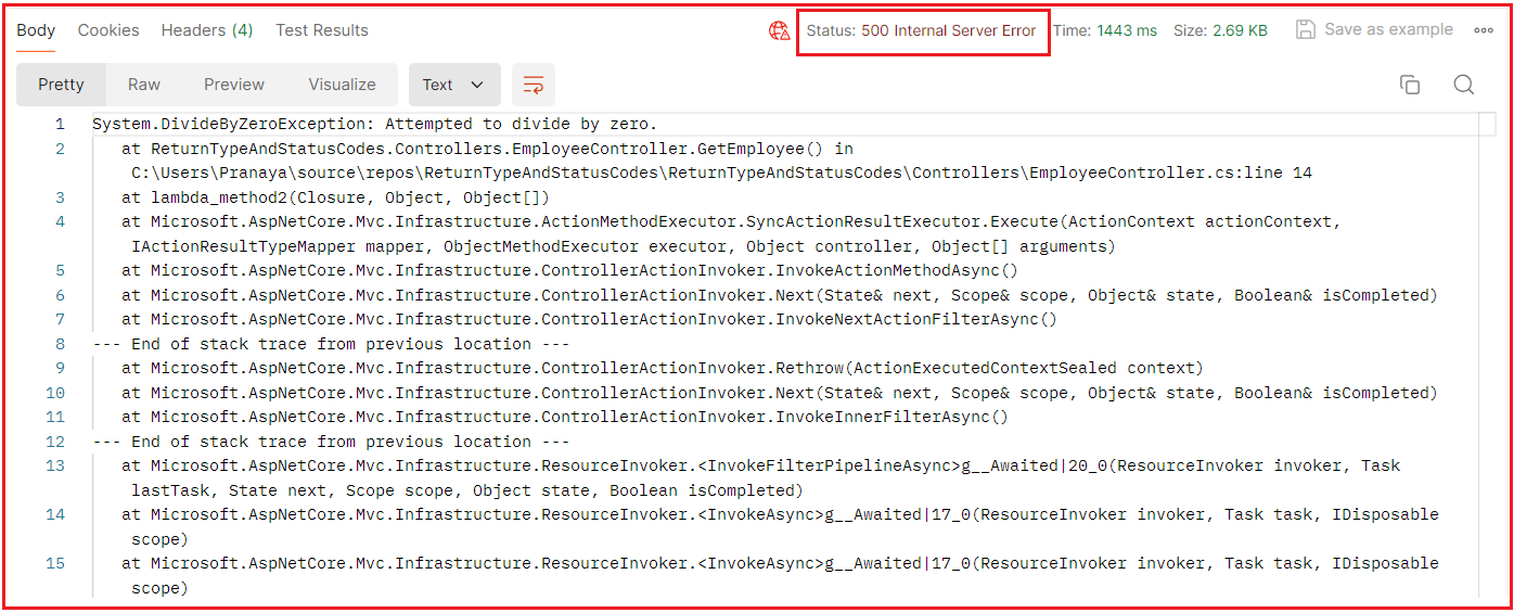 How to Return a 500 HTTP Status Code in ASP.NET Core Web API