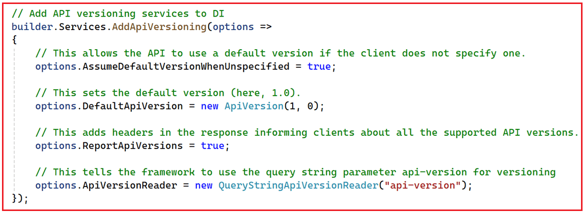 Configuring Query String Versioning in Program Class