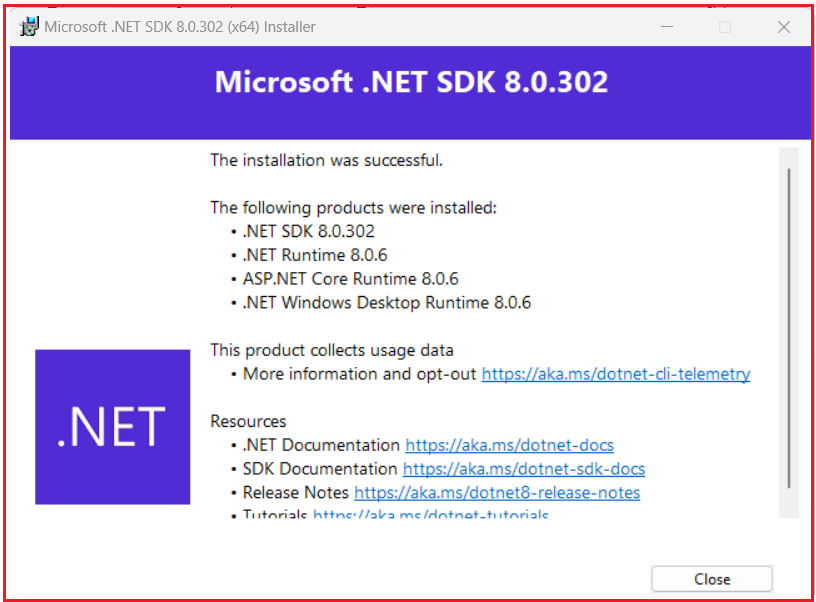 Installing .NET Core SDK