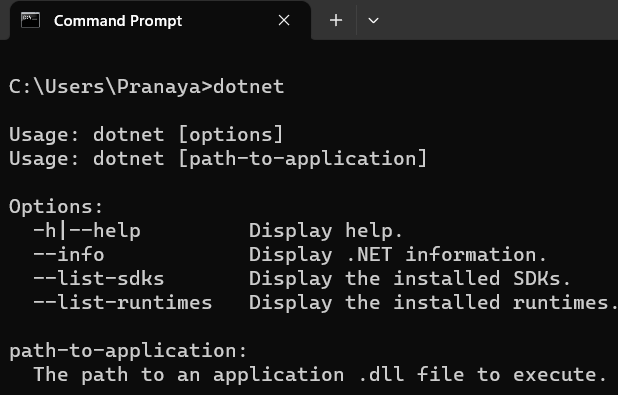 Verify Installation of .NET Core SDK