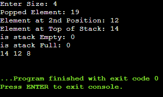 Program to Perform Various Operations on Stack using Array in C Language