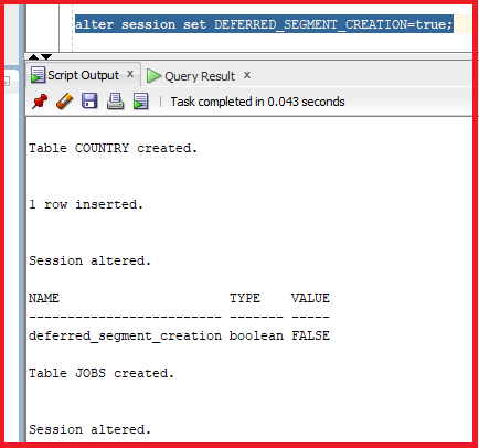 Deferred Segment Creation in Oracle with Examples