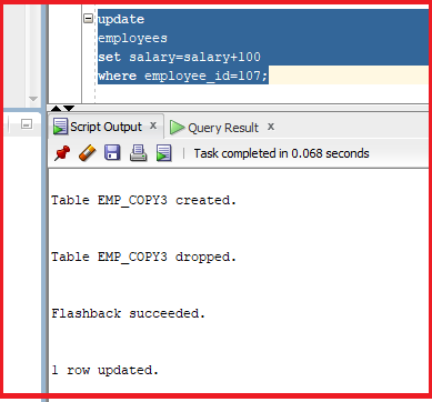 Flashback Query and Flashback Table in Oracle with Examples