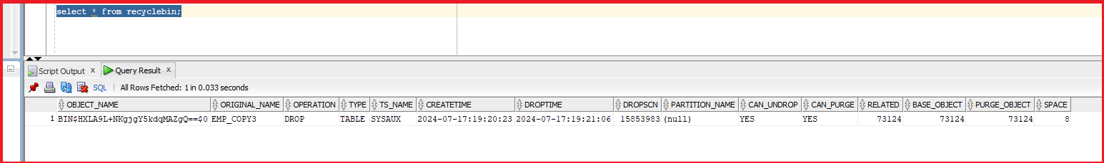 Flashback Query and Flashback Table in Oracle