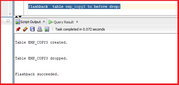 Flashback Query and Flashback Table in Oracle