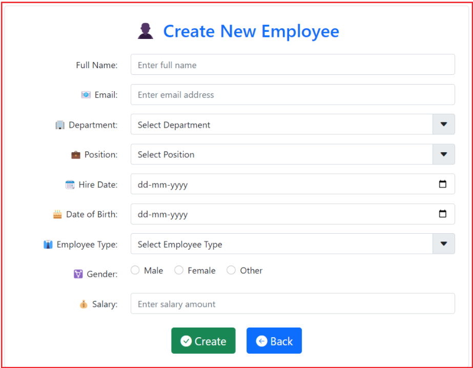 Employee Portal Application Development using ASP.NET Core MVC