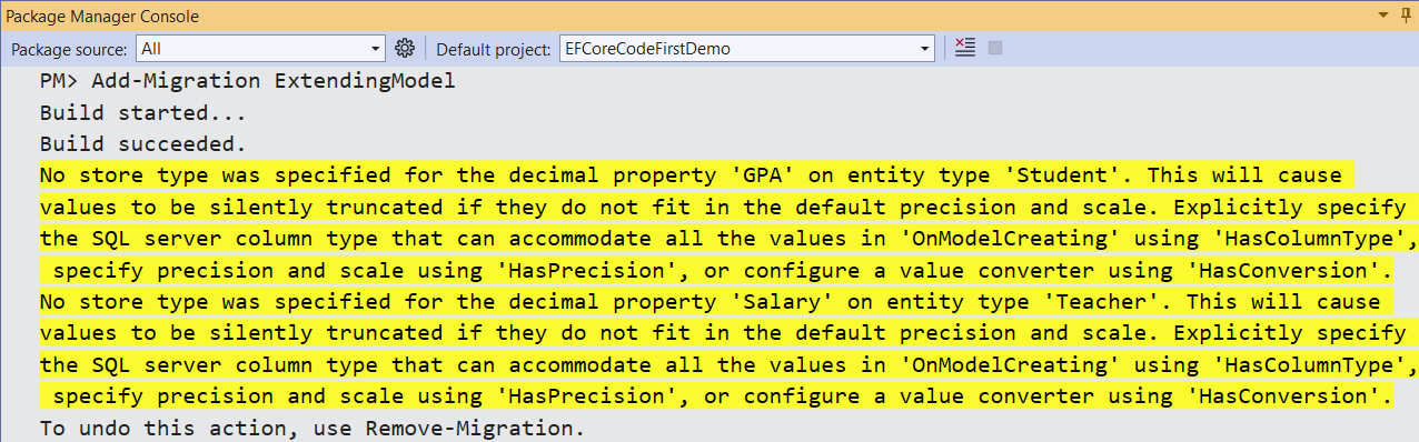 Example to Understand Default Conventions in Entity Framework Core