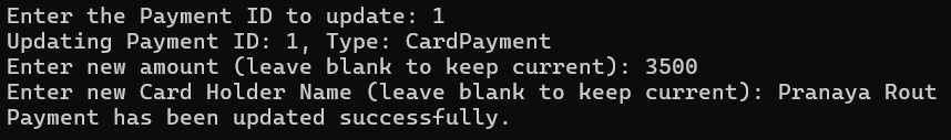 Example to Understand Update Operation using TPH in EF Core