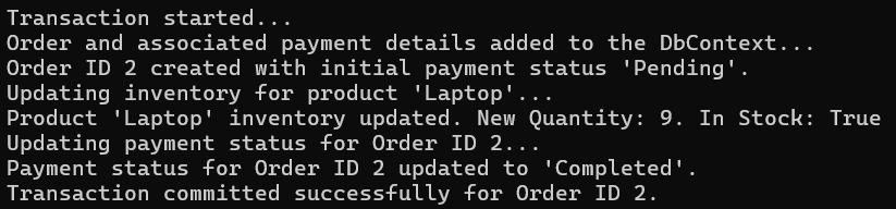 Manual Transactions using Database.BeginTransaction() in EF Core