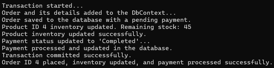 Asynchronous Transactions in Entity Framework Core
