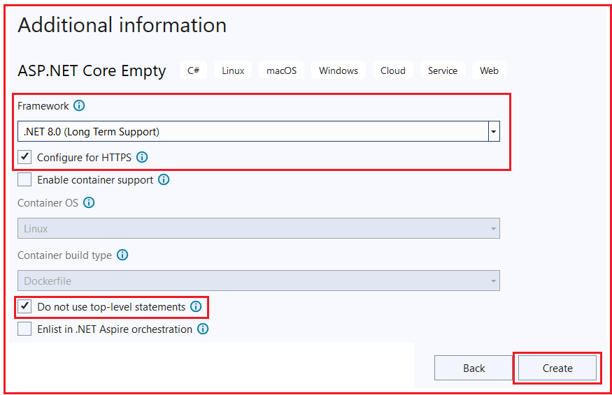 Creating ASP.NET Core Web Application using Visual Studio