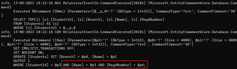 ConcurrencyCheck Attribute in Entity Framework Core - Dot Net Tutorials