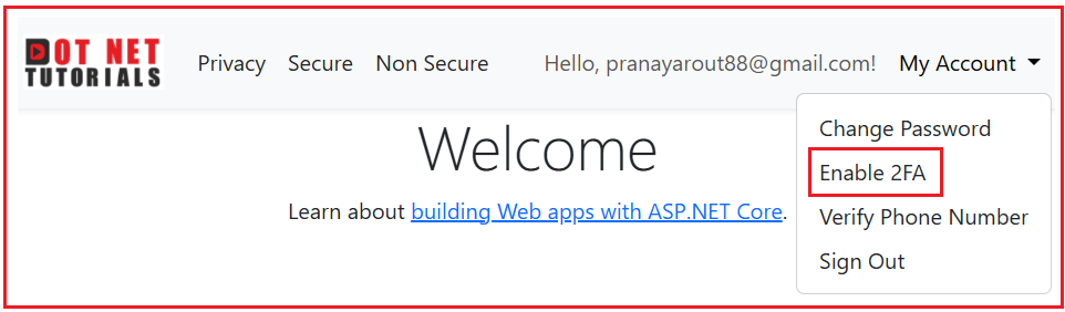 How to Implement Two-Factor Authentication in ASP.NET Core Identity