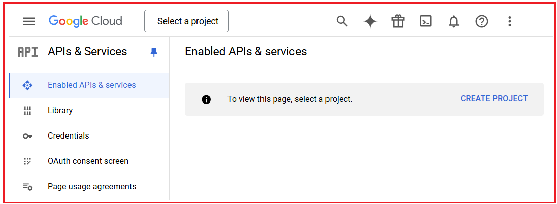Create a New Project in Google Cloud Platform