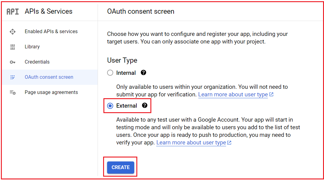 Configure OAuth Consent Screen