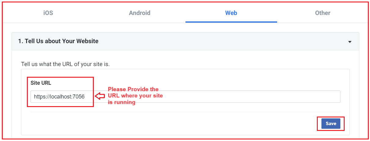 Facebook Account External Login Setup