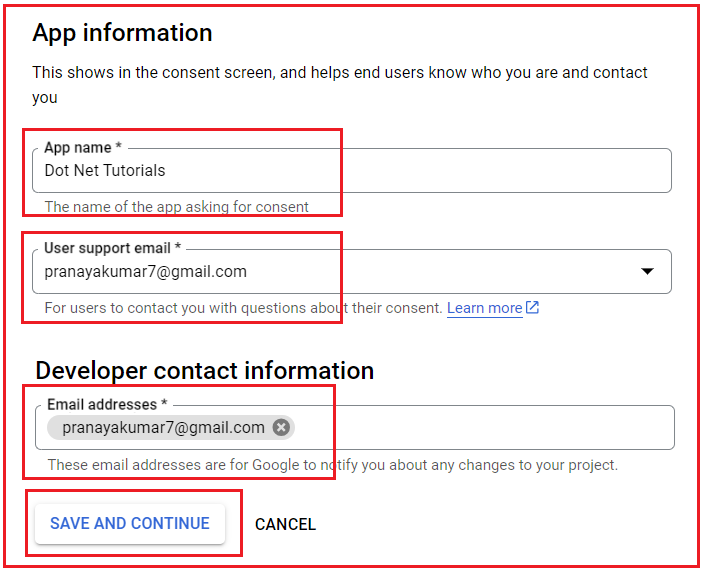 Configure OAuth Consent Screen
