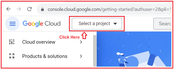 Create a New Project in Google Cloud Platform