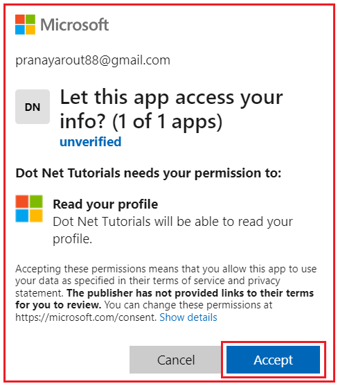 Integrating Microsoft External Authentication in ASP.NET Core MVC