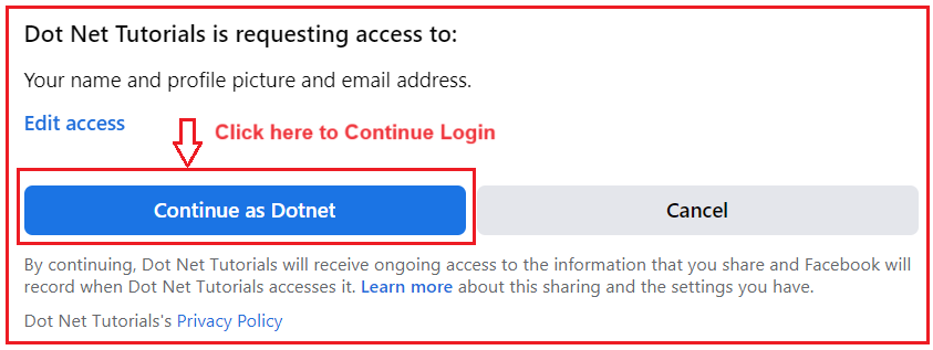 Integrating Facebook External Authentication in ASP.NET Core MVC