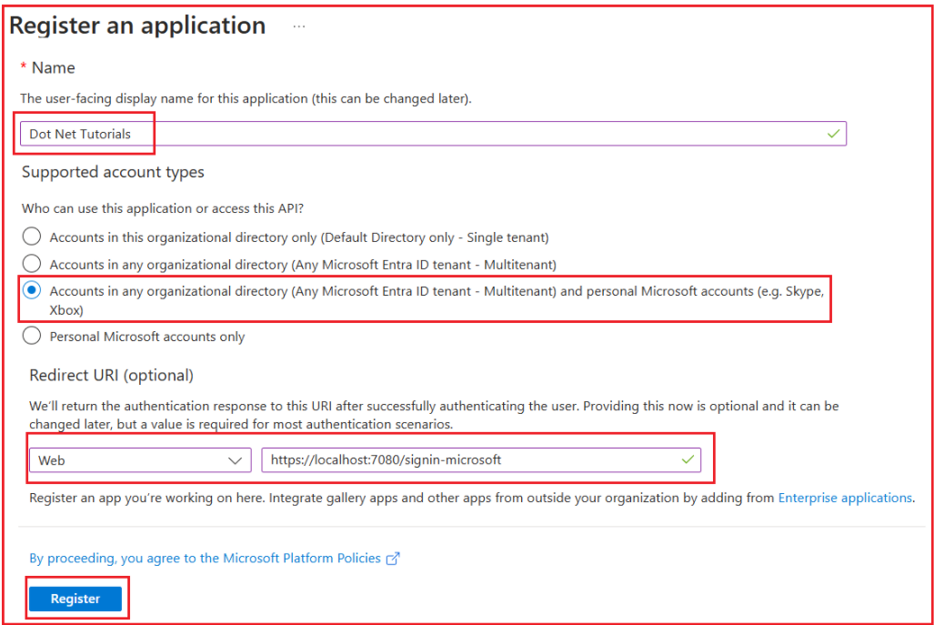 Register a New Application