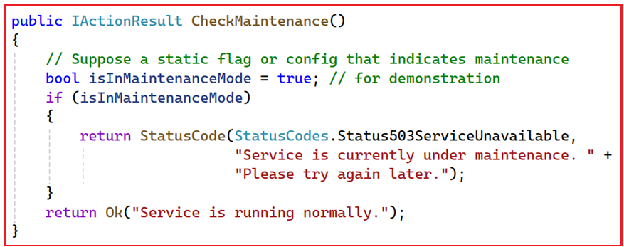 How to Return 503 HTTP Status Code in ASP.NET Core Web API