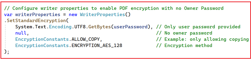 How Do We Exclude the Owner Password in Password Protected PDF?