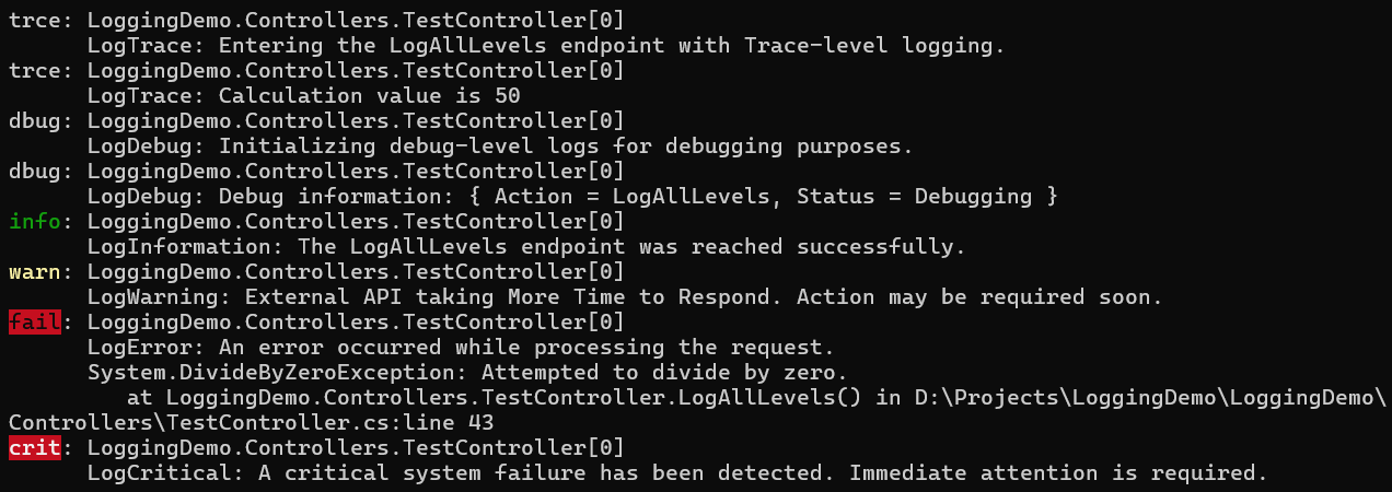 Configuring Log Levels to Show All Types of Logs