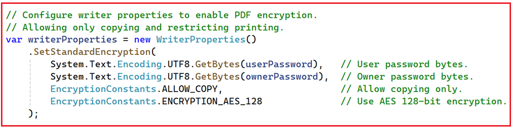 How Do We Restrict Printing But Allow Copying in Password-Protected PDFs?