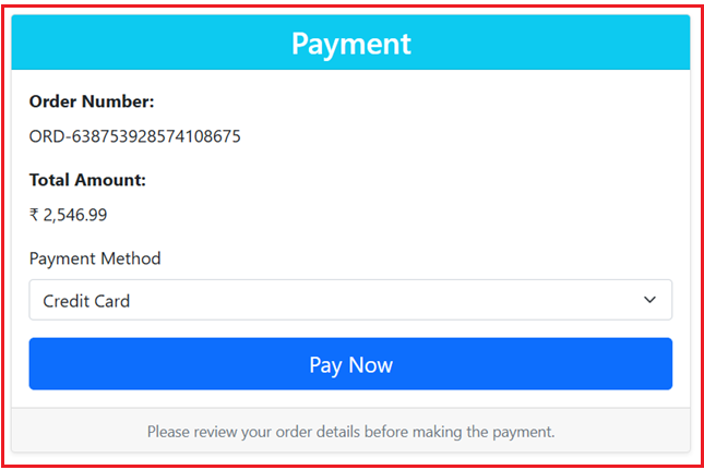 Order Payment Page