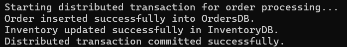 ADO.NET Core Distributed Transactions