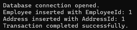 Example to Understand Implicit Transactions in ADO.NET Core