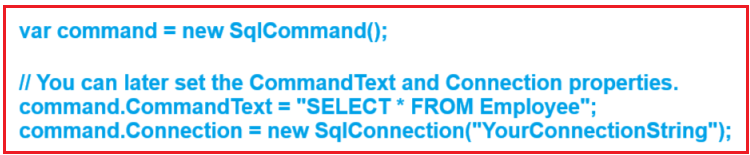 Different Ways to Create an Instance of SqlCommand Object in ADO.NET Core