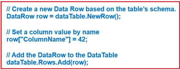 What are the Data Rows and Data Columns of a Data Table?
