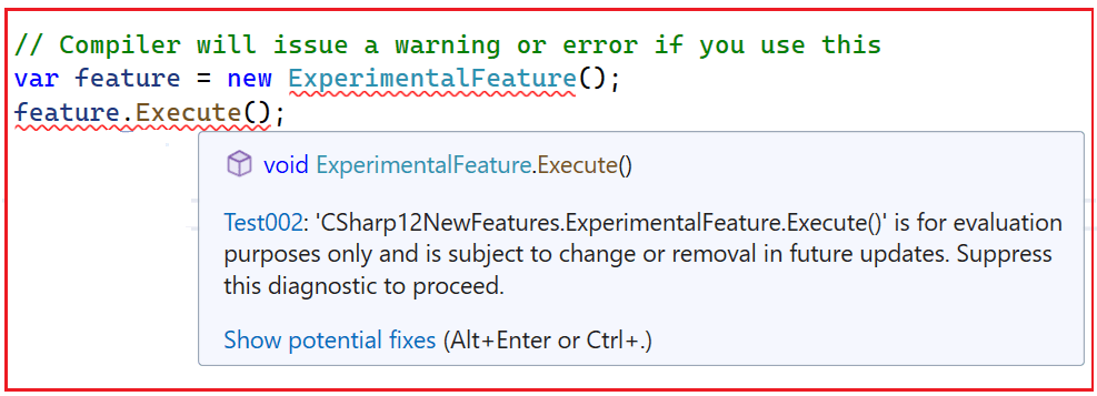 Experimental Attribute in C# with Examples