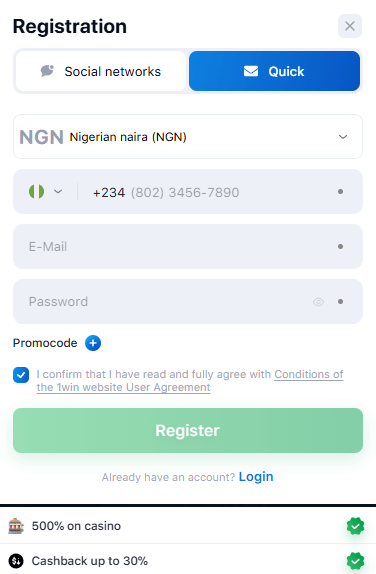 Streamlining Your Entry: The 1win Registration Process for Nigerian Users
