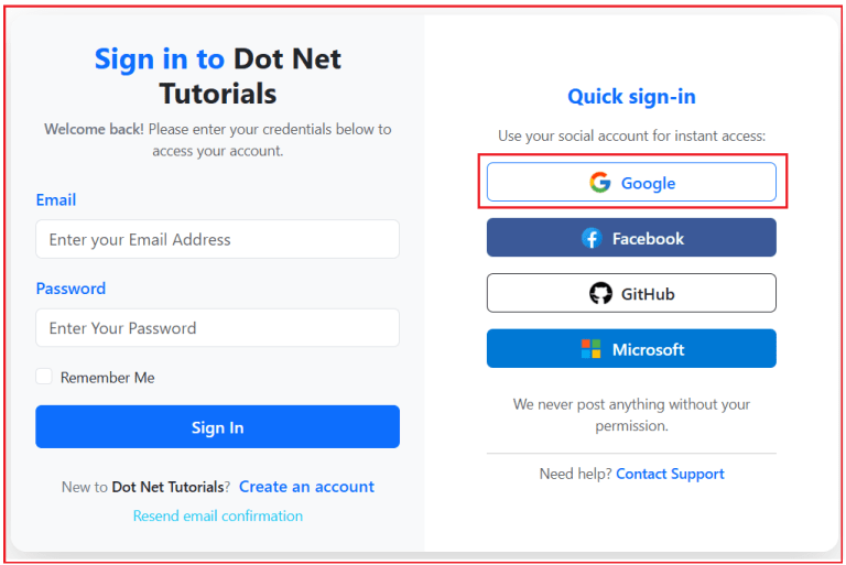 Google External Authentication in ASP.NET Core Identity - Dot Net Tutorials