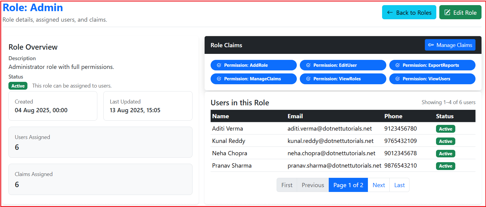 How to Add or Remove Role Claims in ASP.NET Core Identity