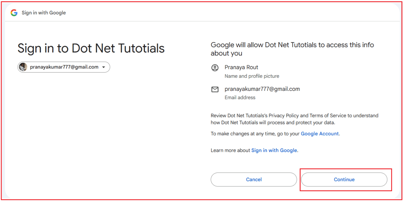 Google External Authentication in ASP.NET Core Identity