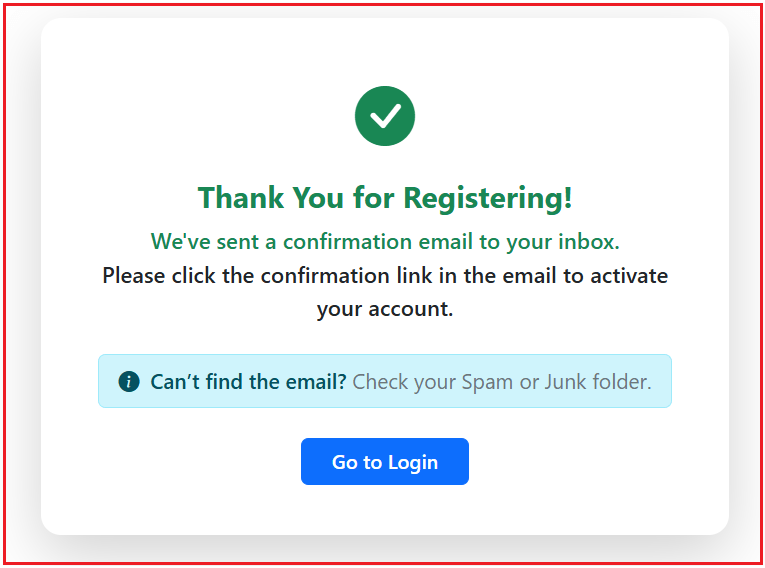 Registration Success Page