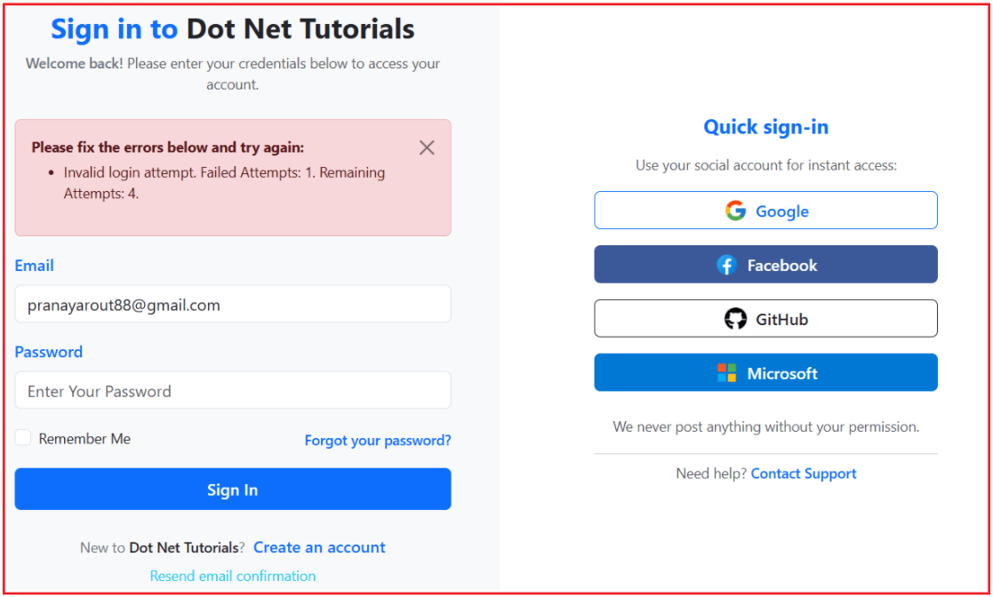 Example to Understand Account Lockout in ASP.NET Core Identity