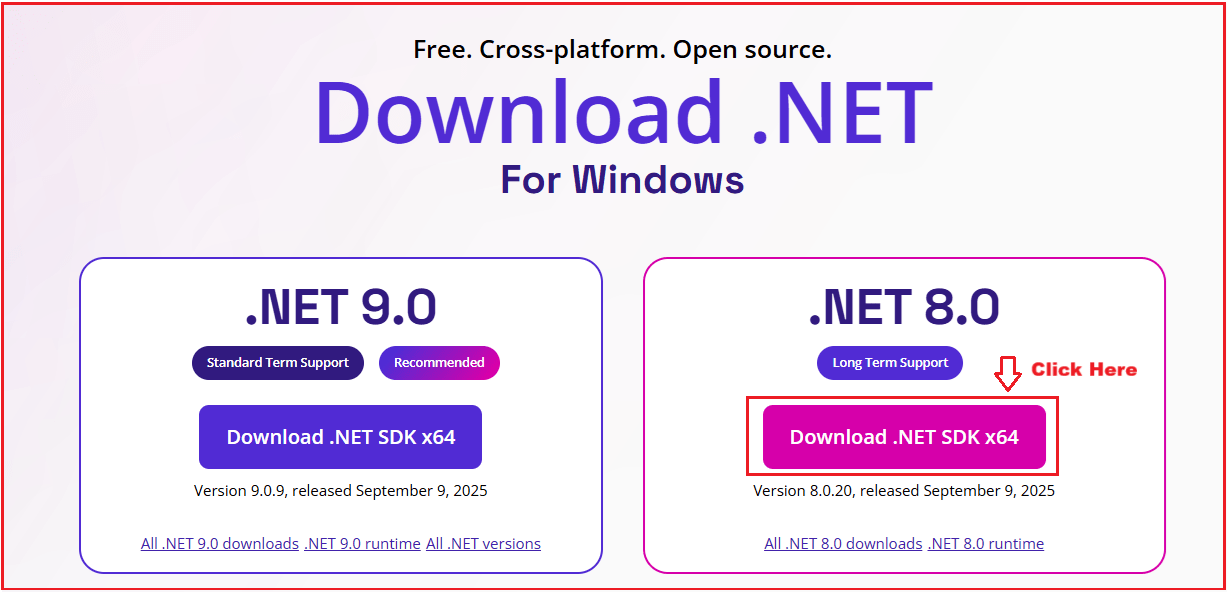 Download and Install .NET Core SDK