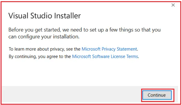 Start Visual Studio Installation