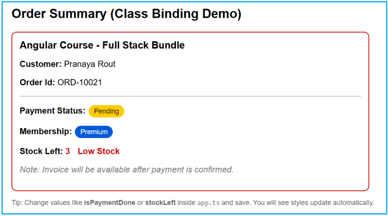 Angular Class Binding with Examples - Dot Net Tutorials