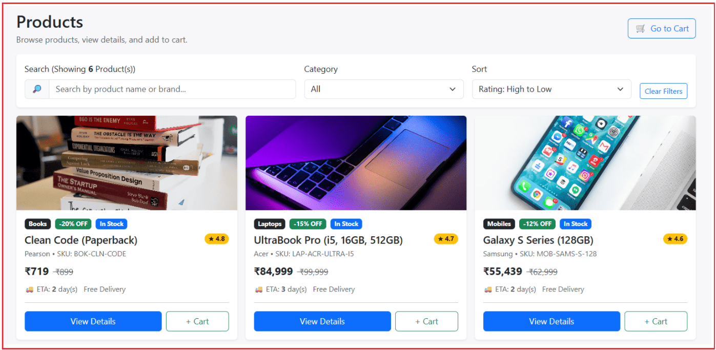 Products Listing Page Products Listing Page
