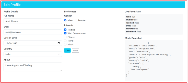 Angular Template Driven Forms - Dot Net Tutorials