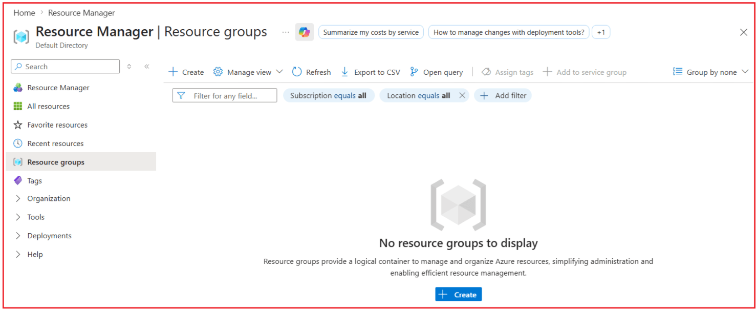 Resource Group in Microsoft Azure