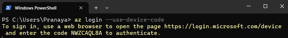 Log in to Azure